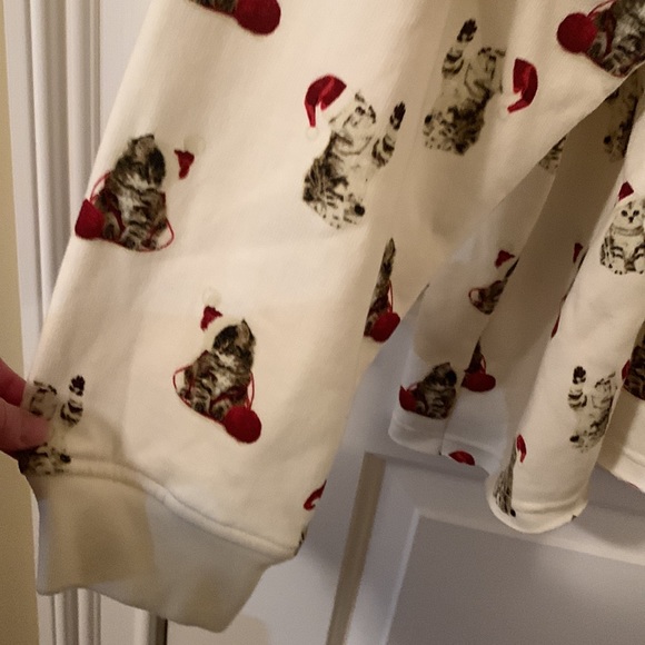 Fifth-Sun white w/kittens with Santa hats scoop-neck sweatshirt size 3x - Picture 3 of 11